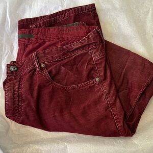 Stitch's Men's Corduroy Pants in Burgundy